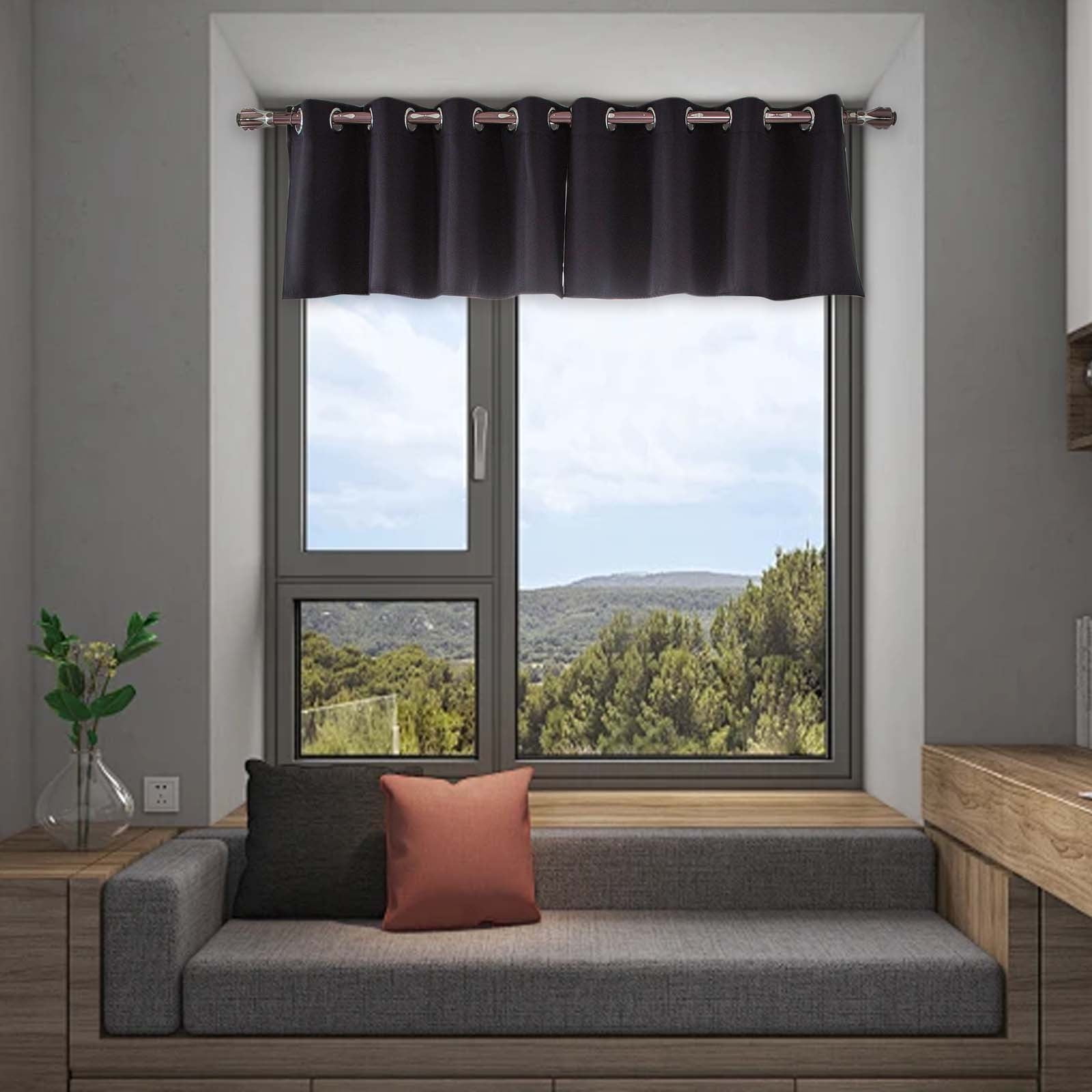 XEOVHV Black Valance 2 Panels for Windows, 29 x14 Inch Thermal ...