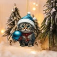 thumbnail image 1 of XEOVHV Christmas Cat Ornament Set，Xmas Decor Tree Hanging Cat Acrylic Holiday Decoration Cute Cat Ornaments for Christmas Tree Outdoor Hanging, 1 of 9