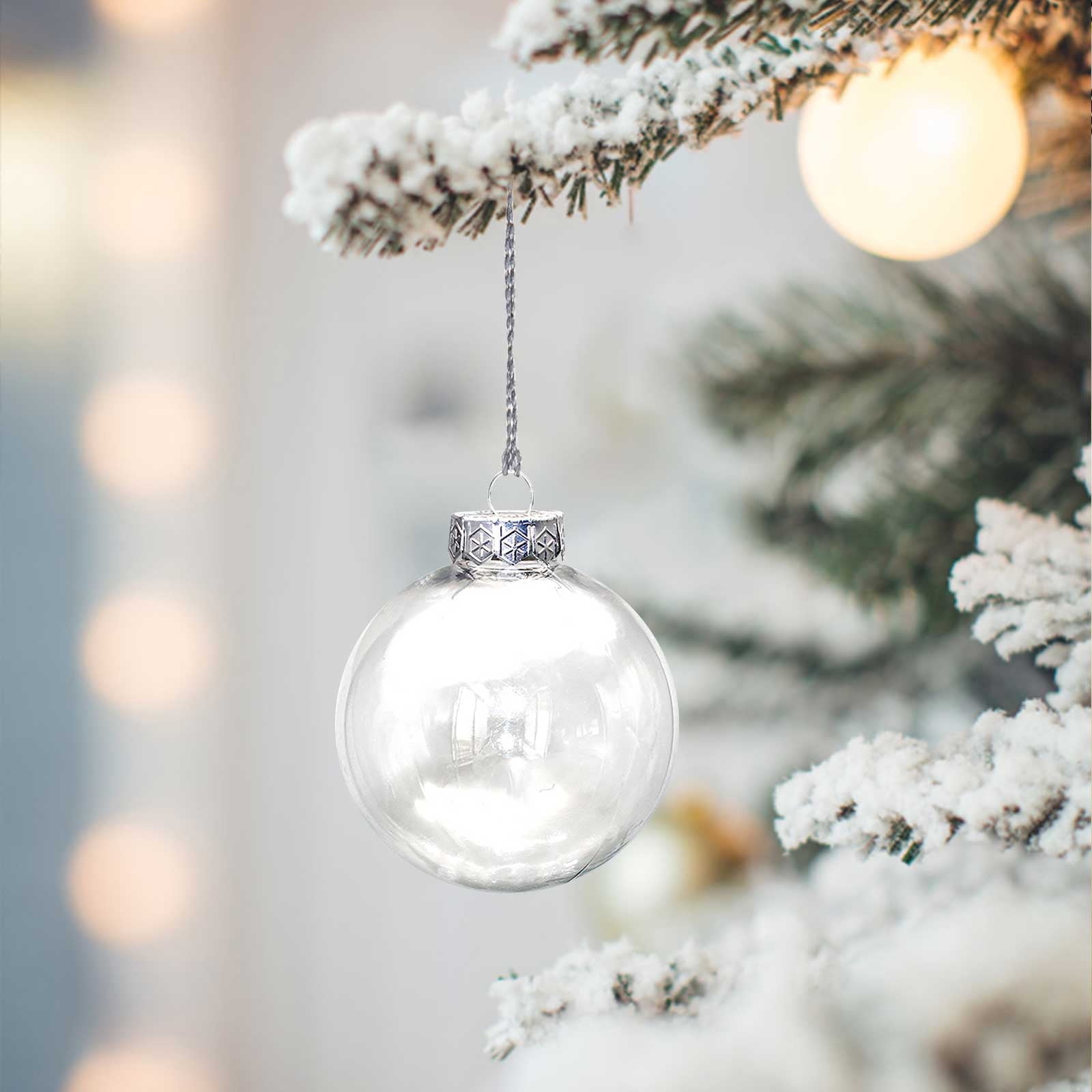 Walbest 10 Pack Transparent Plastic Christmas Balls Hollow Glossy DIY Empty Baubles Creative Decoration Hanging Balls Xmas Tree Decoration Pendant Walmart