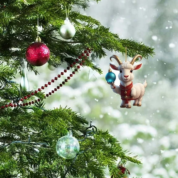 XEOVHV Christmas Sheep Ornament Set，Xmas Decor Tree Hanging Sheep Acrylic Holiday Decoration Cute Sheep Ornaments for Christmas Tree Outdoor Hanging