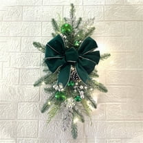 XEOVHV Christmas Staircase Wreath,Christmas Rattan Upside Down Tree Wall Hanging Door Hanging Restaurant Decoration
