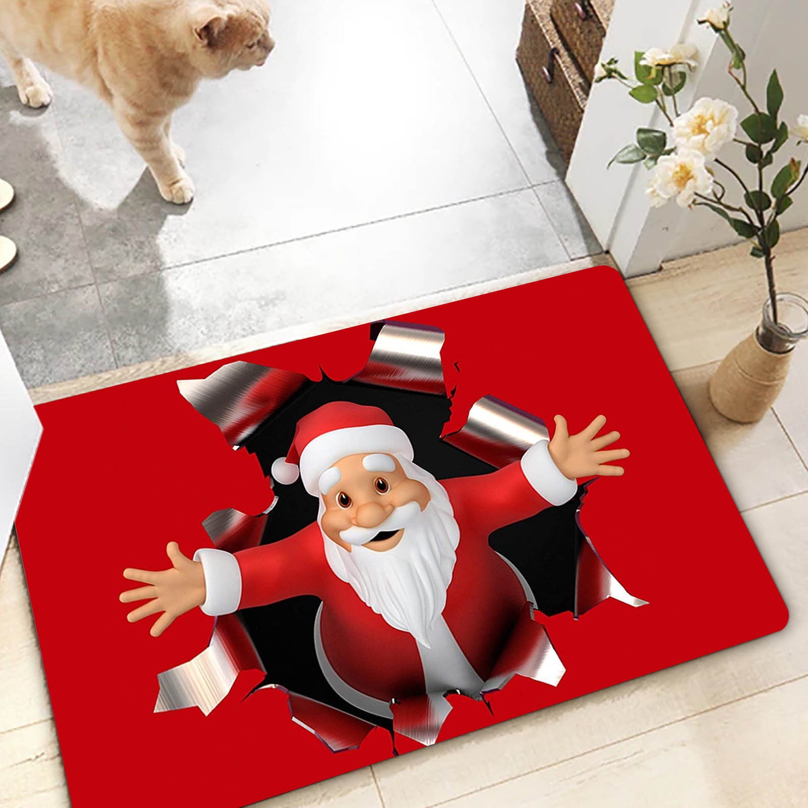  Indoor Area Rugs, Christmas Santa Streaking Funny