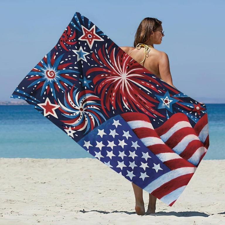 XEOVHV Clearance American Flag Beach Towel for Men Women 30 x60 Quick Dry Lightweight Microfiber Beach Towels for Adult Perfect for Beach Pool Swim Bath Camping Picnic Yoga Walmart