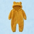 thumbnail image 1 of XEOVHV Clearance Toddler Baby Boys Girls Color Plush Cute Bear Ears Winter Thick Keep Warm Jumpsuit Romper,18-24 Months, 1 of 9