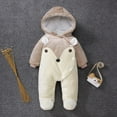 thumbnail image 1 of XEOVHV Clearance Toddler Baby Boys Girls Color Plush Cute Winter Thick Keep Warm Jumpsuit Romper,12-18 Months, 1 of 5