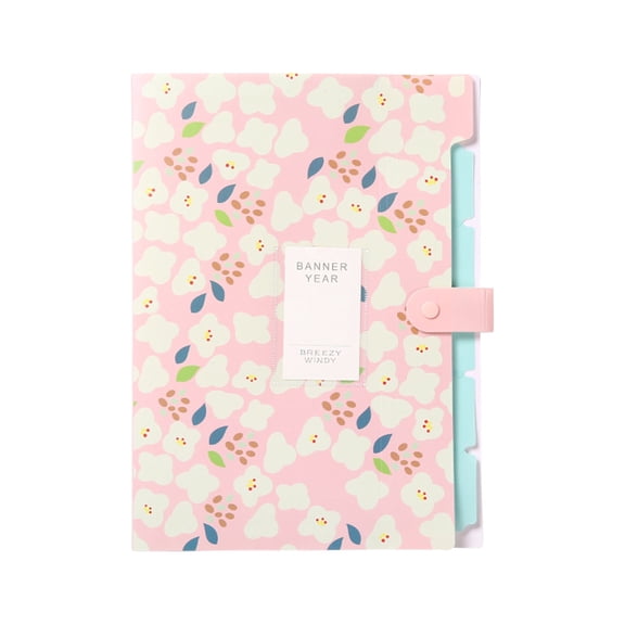 XEOVHV Cute Expanding File Folder with 1120 Labels Notes Floral Printed File Folders A4 Letter Paper Folder 6 Pockets Document Organizer Pink File Organizer for School Office Women Gift