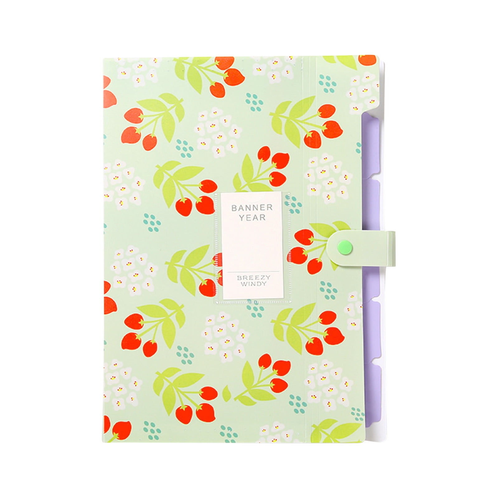 XEOVHV Cute Expanding File Folder with 1120 Labels Notes Floral Printed