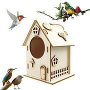 XEOVHV DIY Bird House Kit for Kids, Bird House Kit with Colors Paints & Brushes,Wooden Handmade Arts for Girls Boys Age 3-12 Home Activities Decoration