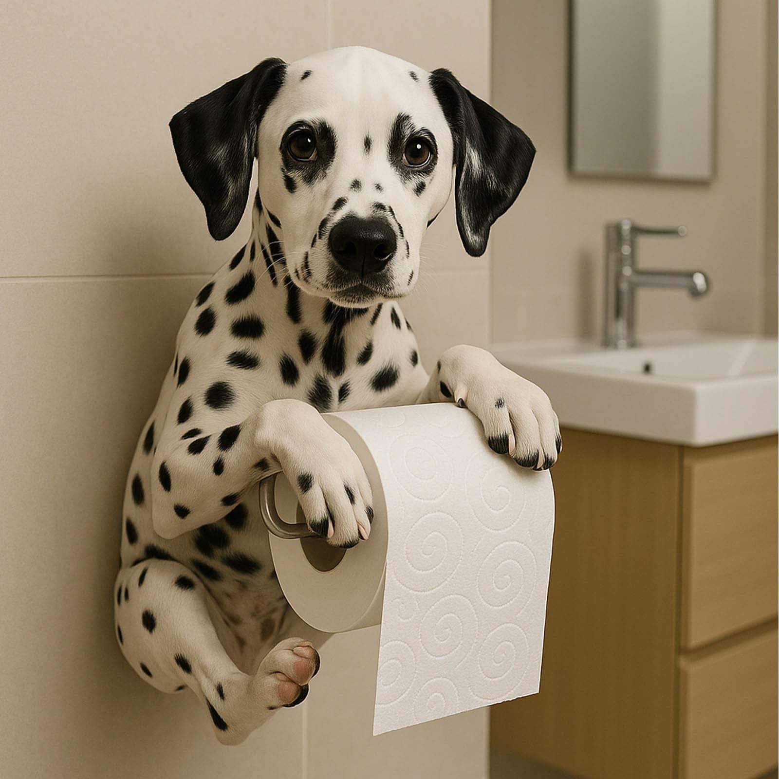 XEOVHV Dog Toilet Roll Holder, Puppy Shape Dog Paper Towel Holder,Cute Animal Toilet Paper Holder,for Bathroom & Kitchen Paper Stand Storage Rack,8.66x6.3x4.72in (A)