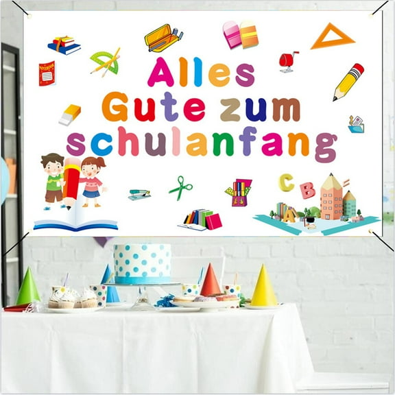 XEOVHV First Day Of School Garland Banner Decoration,Alles Gute Zum Schulanfang Opening Season First Day of School Banner Decoration, School Introduction Decoration