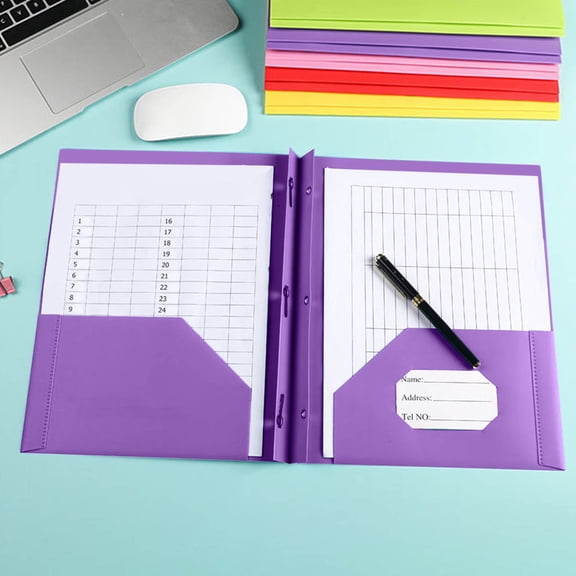 XEOVHV Frame View Poly Two-Pocket Folder, Plastic Folders With Pockets, Letter Size, Purple,(Pack of 1)