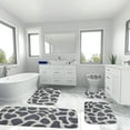 thumbnail image 1 of XEOVHV Grey Leopard Texture 5 Piece Bathroom Rugs Set,3 Bath Mat + Contour Mat + Toilet Seat Cover, Non-Slip Soft Microfiber Bathmat for Tub Shower Room Decor, Machine Washable, 1 of 9