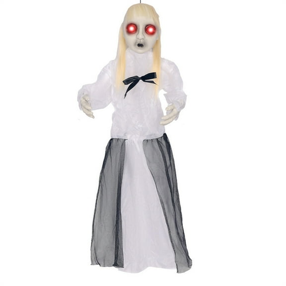 XEOVHV Halloween Female Ghost Decoration Induction Hanging Ghost Light Sound Tricky Toy,Halloween female ghost decoration electric sensor hanging ghost luminous sound trickery