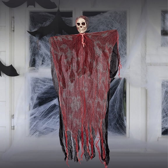 XEOVHV Halloween Hanging Skeleton Ghosts Decorations, Large Grim Reapers for Halloween Decor Outdoor Indoor, Flying Hanging Ghost Skulls for Home Yard Patio Prop Decor (35 Inch)