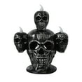 thumbnail image 1 of XEOVHV Halloween Skull Head LED Light, 5.9 Inch Black Silver Color Flameless Plastic Halloween Skeleton Candle Lamp for Home Office Halloween Party Decorations (Green Light), 1 of 7