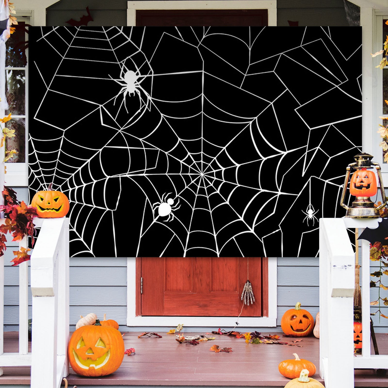XEOVHV Halloween Spider Web Backdrop Black Horrible Birthday Baby ...