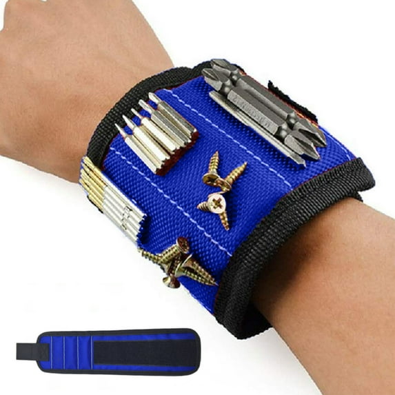 XEOVHV Magpie Magnetic Wristband - 10 Extremely Powerful Magnets for Holding Screws, Nails and Drill Bits, Made of Enhanced Nylon for Lightweight and Durability, For Men/Dad/Husband/DIY,Blue