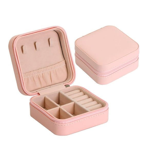 XEOVHV Mini Jewelry Travel Case, Small, Portable Organizer Portable Display Storage Box For Rings Earrings Necklaces Gifts (Red)