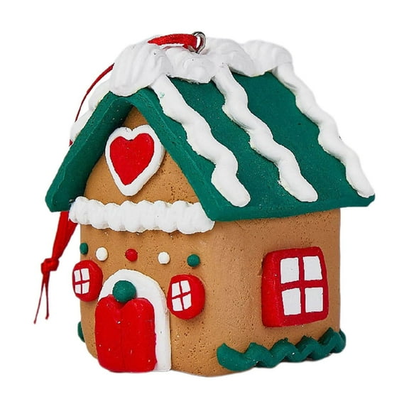 XEOVHV Miniature Christmas Gingerbread House Ornament Candy House Christmas Village Houses Xmas Tree Hanging Decoration Christmas Tree Pendants Christmas Hanging Pendant (2 Inch)
