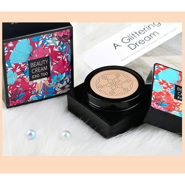 XEOVHV Mushroom Head Air Cushion CC Cream Foundation, Moisturizing BB Cream, Bright Makeup Base, Long Lasting Matte Concealer, Cruelty-Free (Natural)