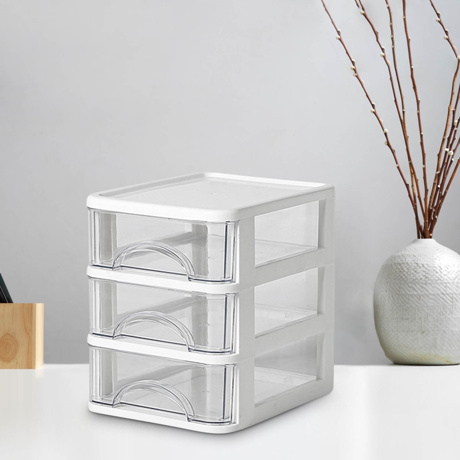 XEOVHV Office Desktop Storage Box,Rectangular Desktop Drawers,Plastic ...