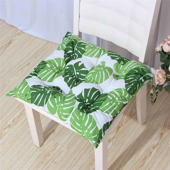 XEOVHV Outdoor Chair Cushions Patio Chair Pads Bistro Seat Cushions with Ties Tropical Palm Leaves Pattern Dining Chair Seat Pads for Indoor Garden Patio Home Office Sofa Decorations 18 Inch