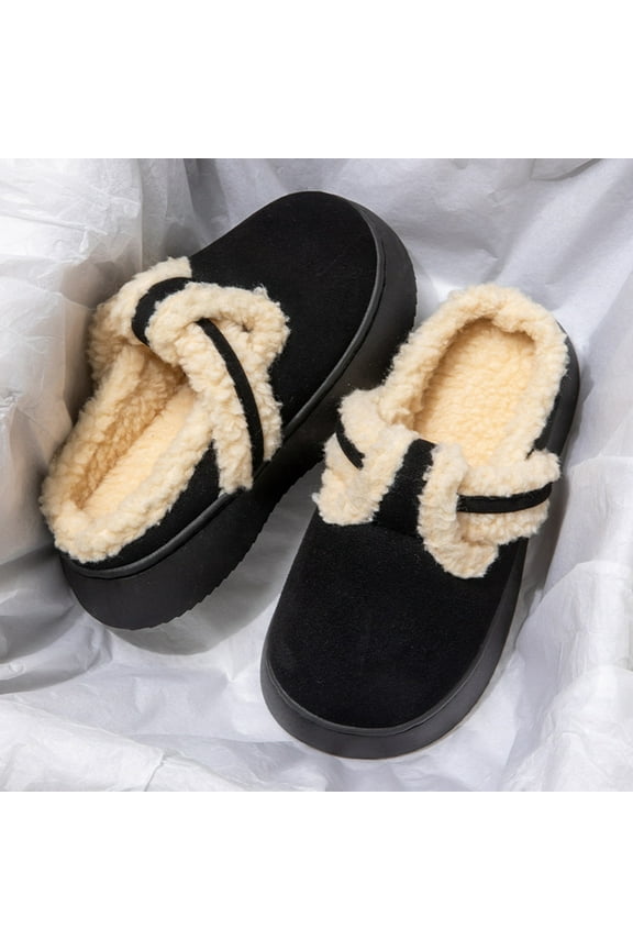 Plush Hundred Warm Cotton Shoes,Slippers For Women, A Pair Of Lazy Slippers Curly Cozy Flat Slide Slippers Comfy Soft Non-Slip House Shoes Indoor And Outdoor, Warm Gift