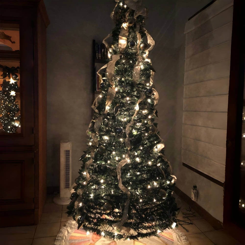 XEOVHV Pre Lit Pre Decorated Christmas Tree Po-p Up Christmas Tree ...