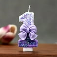 thumbnail image 1 of XEOVHV Purple Bow Birthday Candles 0-9,Glitter Number Candles Cake Decorating Supplies,Unscented Number Candles Cake Topper for Kids Adults Birthday Wedding Anniversary Party Supplies, 1 of 9