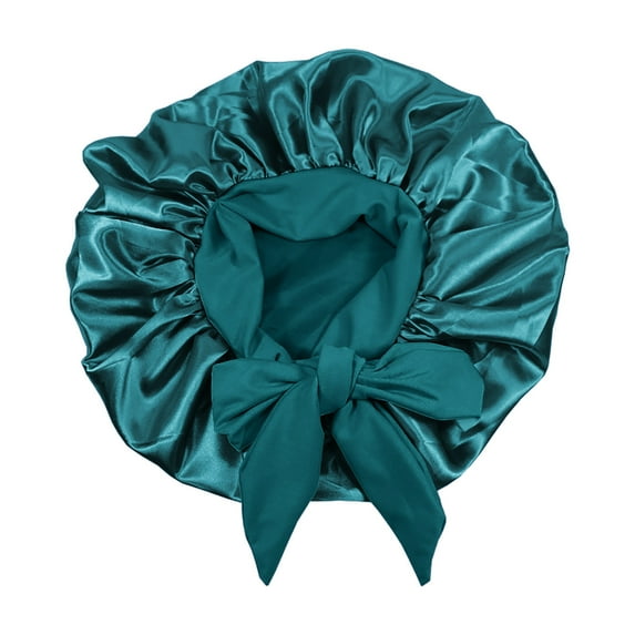 XEOVHV Reusable Shower Cap for Women, Large Waterproof Shower Bonnet Washable Elastic Band Bath Hair Hat for Long Hair, Braids(Green)