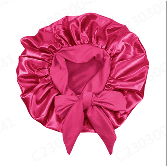 XEOVHV Reusable Shower Cap for Women, Large Waterproof Shower Bonnet Washable Elastic Band Bath Hair Hat for Long Hair, Braids(Red)