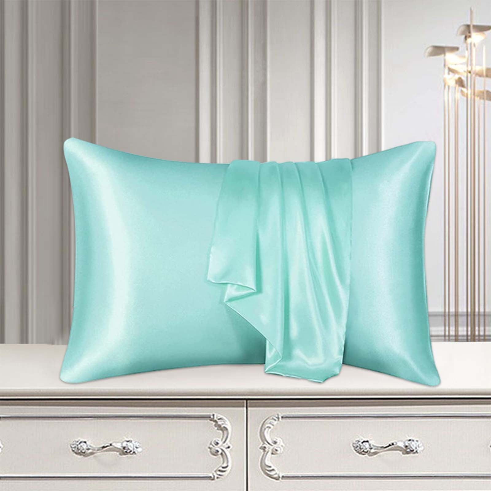 XEOVHV Silk Pillowcase for Hair and Skin Soft Breathable Smooth Cooling Mulberry Silk Pillow Case Set of 1 Both Sides Grade 6A Silk Pillow Covers with Hidden Zipper Light blue 20x30 Inches Walmart