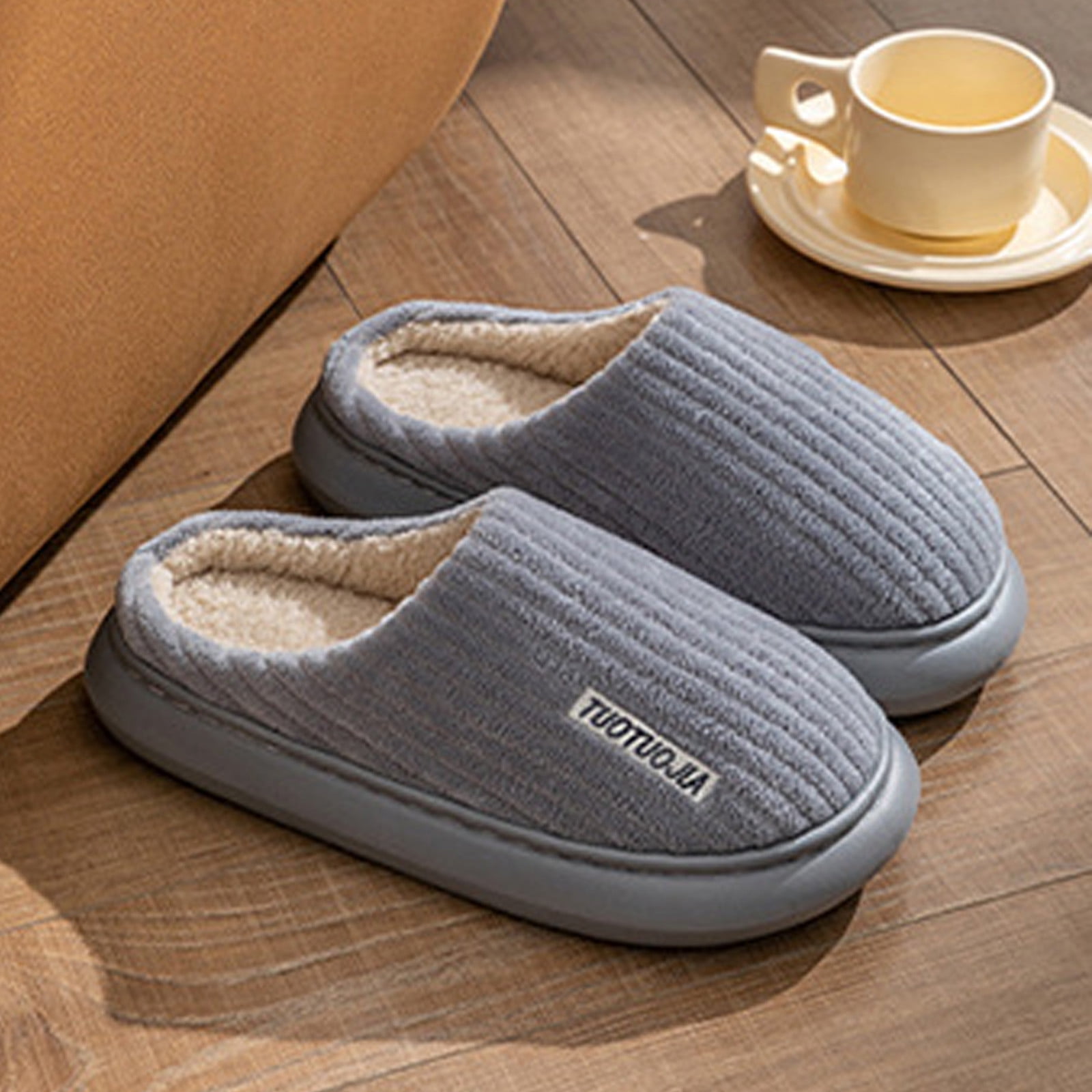 XEOVHV ,Slippers For Women, A Pair Of Lazy Slippers Curly Cozy Flat