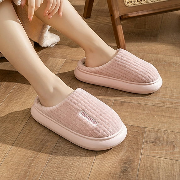 XEOVHV ,Slippers For Women, A Pair Of Lazy Slippers Curly Cozy Flat Slide Slippers Comfy Soft Non-Slip House Shoes Indoor And Outdoor, Warm Gift