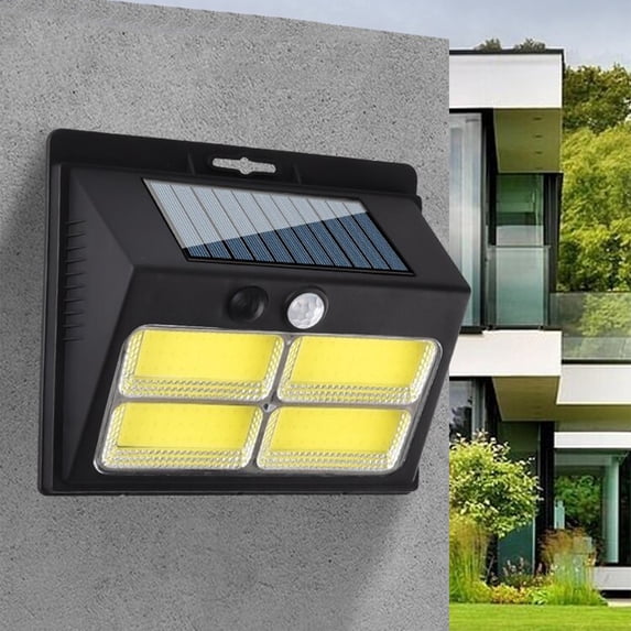 XEOVHV Solar Outdoor Lights, Motion Sensor Solar Powered Lights, 3 Modes Wall Security Lights for Fence Yard Garden Patio Front Door New Upgrade(4 LED)