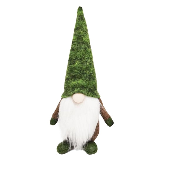 XEOVHV Succulent Gnomes Decor, Spring Gnomes Plush Green and Grey Forest Pine Cone Collectible Figurines Winter Flocked Gnome Gift Garden Statue Tomte Nisse Rustic Woodland Kitchen Home Decor