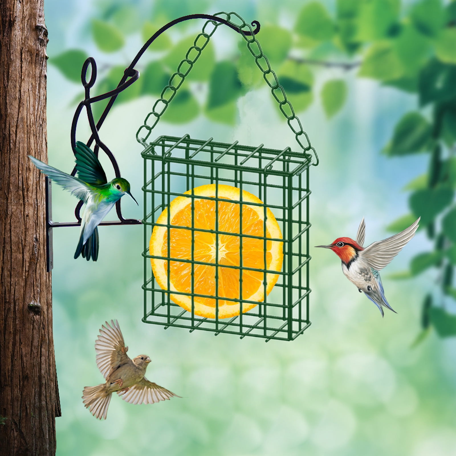 XEOVHV Suet Bird Feeders, Outdoor Garden Cages, Suet Feeder for Outside