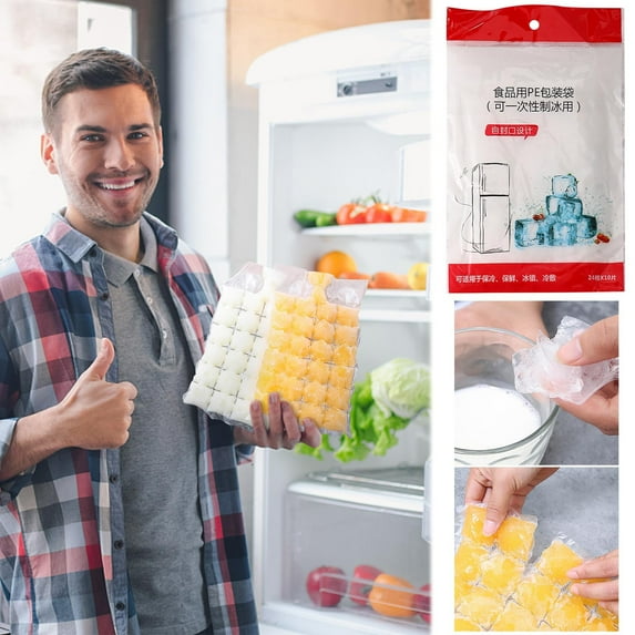 Clearance! Summer Self-sealing Disposable Ice Bag Household Ice Up Cubes Molds Ice Grids Bag 24 Grids,1 Pack 10PCS
