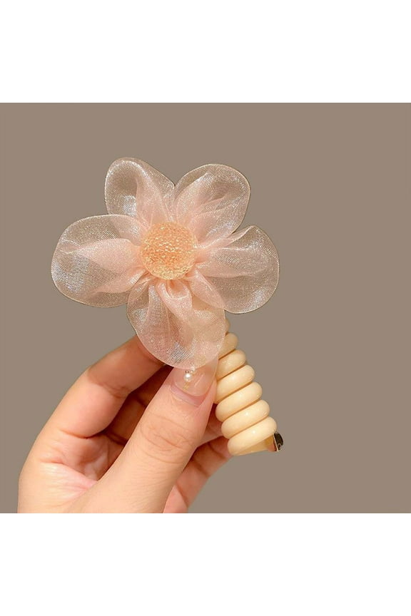 XEOVHV Telephone Wire Hair Bands,Spiral Coil Ponytail Clip for Women Girls, Bow Waterproof Phone Cord Hair Curls Hair Accessories for Women and Girls Coiled Hair Accessories