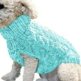 thumbnail image 1 of XEOVHV Thermal Knitted Dog Sweater,Doggy Winter Coat Pet Clothes Doggie Turtleneck Jacket ,Puppy Sky Blue XL, 1 of 7