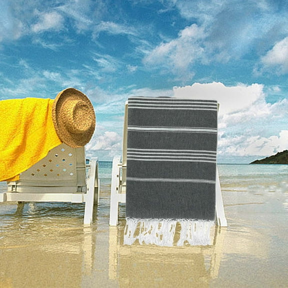 XEOVHV Turkish Beach Towels, Oversized, Quick Dry, Sand Free | 100% Cotton, Large 36x71 Towels for Beach, Pool, Travel | Ultra-Soft, Compact, and Absorbent,black