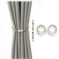 thumbnail image 1 of XEOVHV Upgrade Magnetic Curtain Tiebacks, 16 Inch Handmade Weave Rope Curtain Holdbacks Convenient Decorative Pearl Curtain Drape Tie Backs for Home & Office Window Drapery (Black), 1 of 9