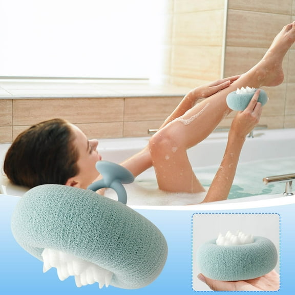 XEOVHV Upgrade Super Soft Sunflower Suction Cup Bath Ball, 2024 New 2-in-1 Sunflower Bath Ball, Exfoliating Bath Sponge Cleaning Brush with Suction Cup Shower Sponges for Women Men (Mint Green)