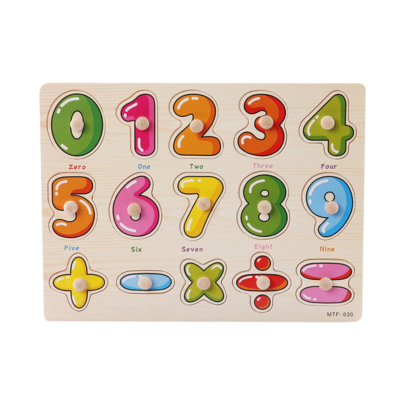 LOT of 2 ~ Wooden Numbers and Shape Puzzle Toy for Toddlers for Kids 12 x  9