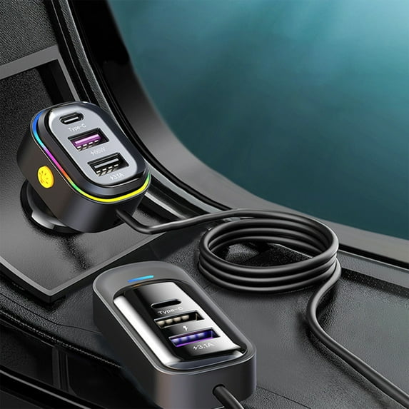 XEOVHVLJ Clearance Car Fast Charger Multi-function 66W Car Charger Car Rear Phone Charger LED Atmosphere Light 6-port Expansion Widely Intelligent Charging Promotional Products