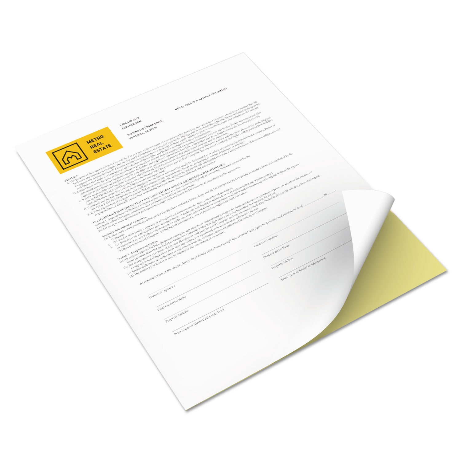 Xerox Bold Digital Carbonless Paper 8 1/2 x 11 White/Canary 5 000 Sheets/CT 3R12420