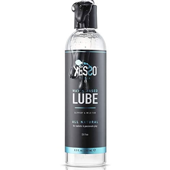 XESSO Water-based Lube 8.3 fl oz. All natural & Hypoallergenic without Glycerin & Parabens, Slippery Massage gel for Women, Men and couples. Made in the US & Discreet Packaging