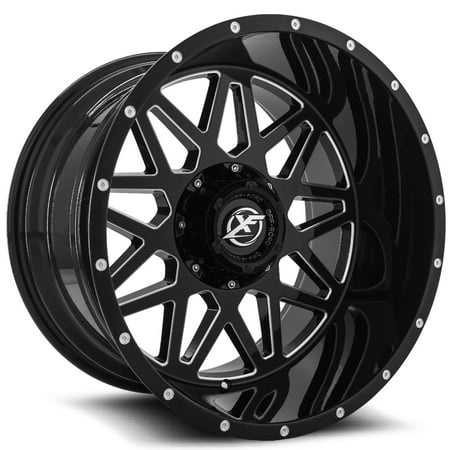 XF OFF-ROAD XF-211 22X10 6X135/6X139.7 -24ET 108CB GLOSS BLACK & MILLED