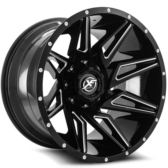 XF OFF-ROAD XF-218 20X9 5X139.7/5X150 12ET 110.3CB GLOSS BLACK & MILLED