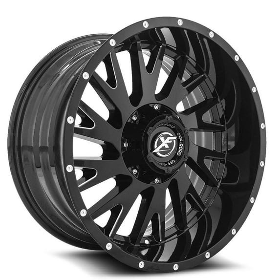 XF OFF-ROAD XF-221 20X10 5X139.7/5X150 -24ET 110.3CB GLOSS BLACK & MILLED